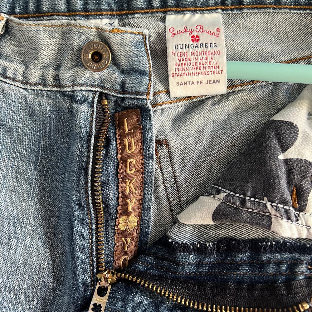 Lucky Brand Dungarees Santa Fe Jeans Men’s 32 Blue USA Made Straight Leg - Picture 3 of 10